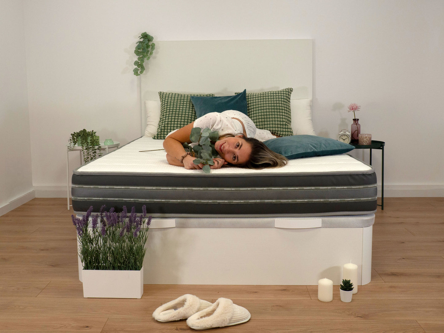 Pack Canapé Essential + Colchón Bali + Cabecero Oria